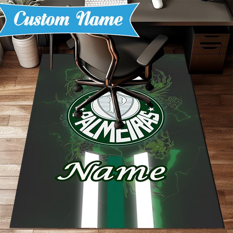 Custom Name Palmeiras Team Crest Rug Game Carpet, Floor Mat for Bedroom Living Room Entryway Rug, Home Decor Idea Gift for Christmas birthday
