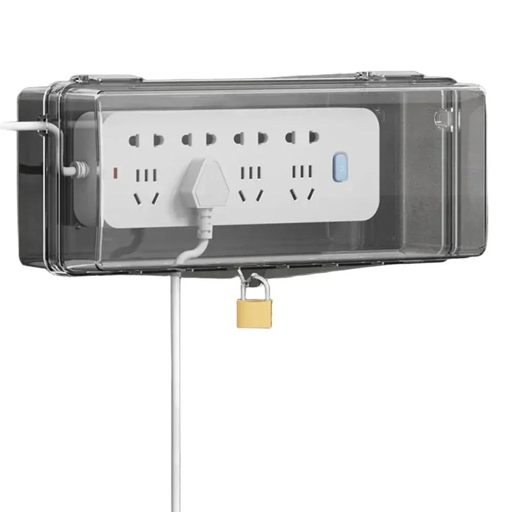 1 Pc Lockable Socket Cover, Extension Cord Box With 4/8 Outlets, Outdoor Outlet Rainproof Cover, Electrical Appliances Tools