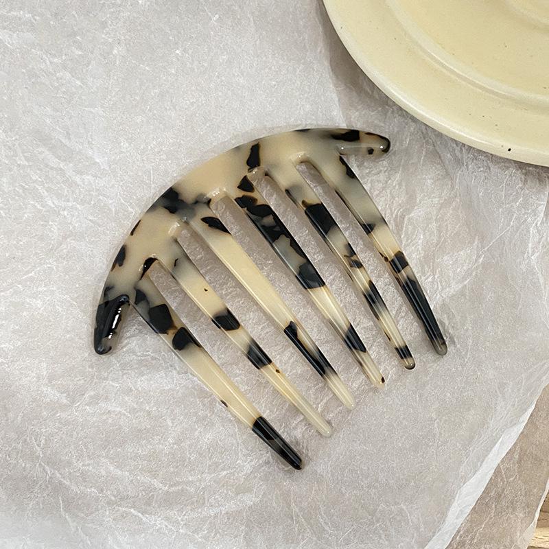Acetate Sheet 6 Teeth Plate Hair Comb Insert Comb Hairpin Headwear Jewelry Ponytail Fork Comb Hair Clips Girls Gifts