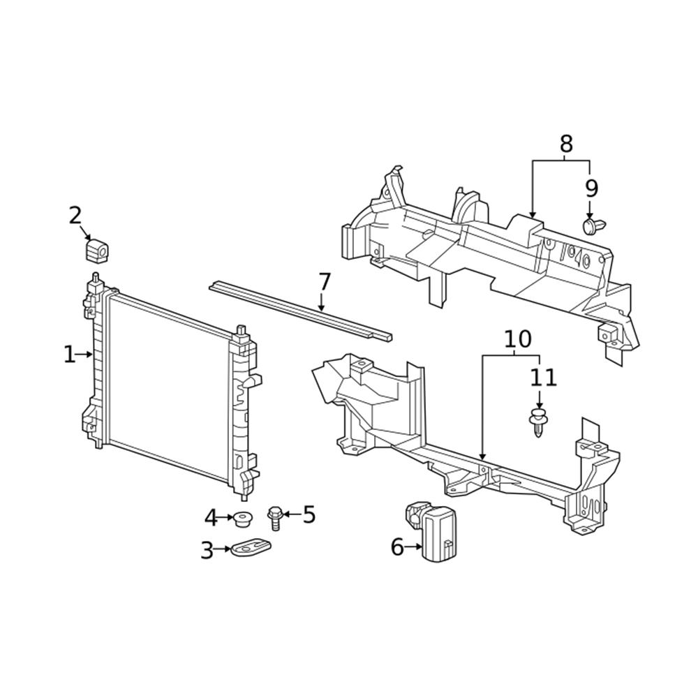 Radiator Lower Bracket for GM 42511914 Replaces 95245150
