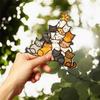 M-Modern-Cat Sun Catcher Acrylic Stacking Kitten Ornaments Colorful Decoration Christmas Car Home Decorations