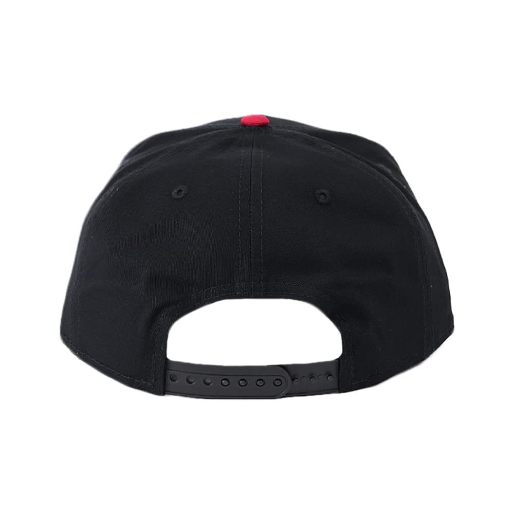 New Era 9FIFTY NE400 Snapback Baseball Solid with 99HeadwearShop Free Size Men's Cap, Color, Sticker, Unisex, Two-Tone Black/Scarlet/Red, [Used]