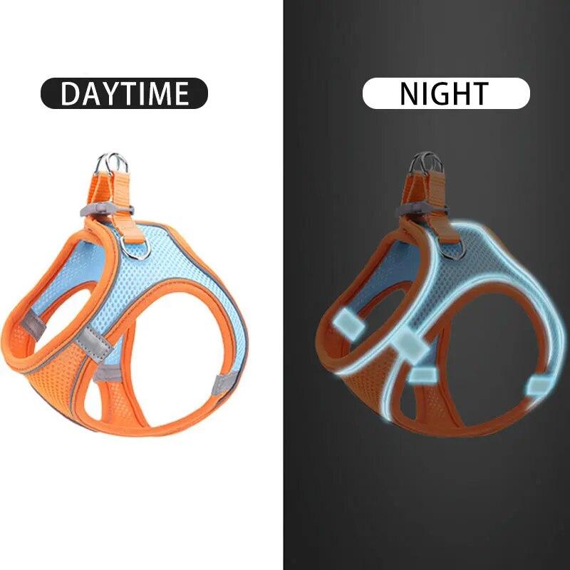Pet Dog Harness with Leash Outdoor Reflective Breathable Harness Traction Rope for Dog Cat Durable Adjustable Walking Harness for Small Medium Pets