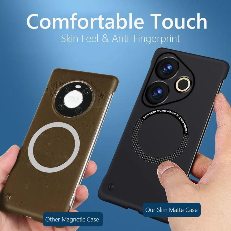 For Magsafe Magnetic Phone Case for Realme GT6 GT 6T Realme GT Neo 6 SE Slim Frameless Hard PC Back Cover Wireless Charging Case