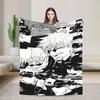 Anime Satoru Gojo Blanket  Airplane Travel Flannel Bedding Throws For Couch Chair Warm Custom Quality Bedspread Birthday Gift