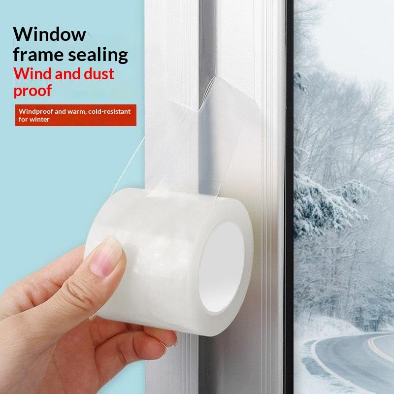 Window Insulation For Winter Weather Sealing Tape Residue Free Clear Window Draft Isolation Sealing Film Tape For Doors Windows