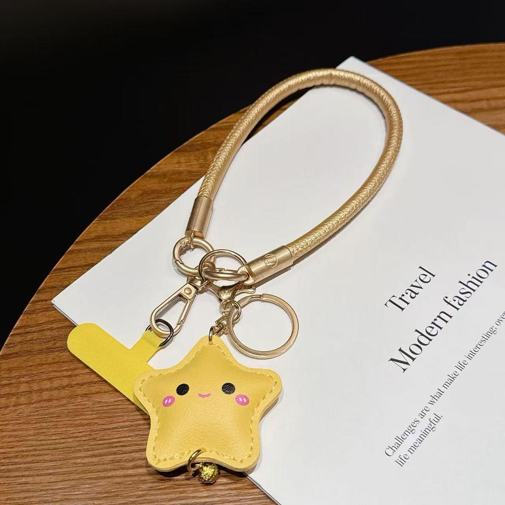 Creative Star Charm Phone Lanyard: Wristlet with Bell Pendant and Anti-Lost Handheld Chain