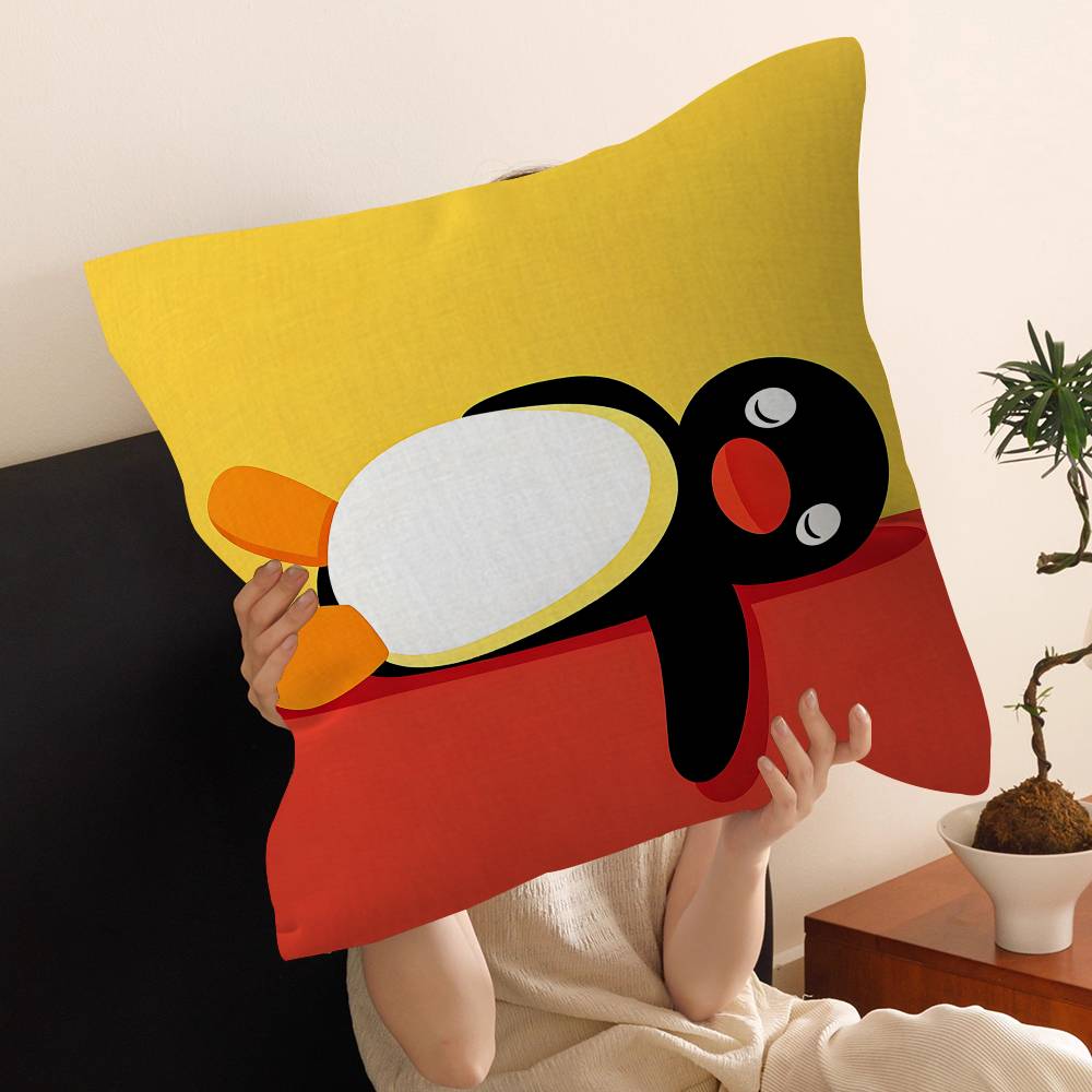 Pingu Cartoon Pingu Pillow Anime Pillow Sofa Bed Head Pillow Cover Cushion Cover 45X45 Cm Fashion
