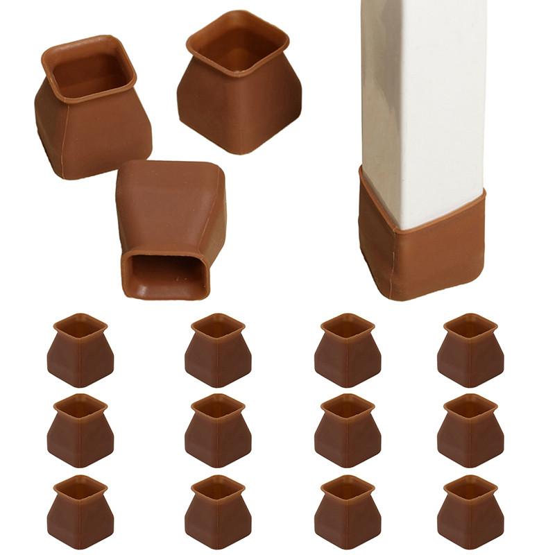 8/16Pcs Anti-slip Chair Leg Caps Silicone Table Cover Feet Pads Floor Protectors Furniture Accessories