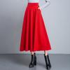Elastic Waist Medium and Long Skirt Women's High Waist and Thin Versatile Swing Skirt