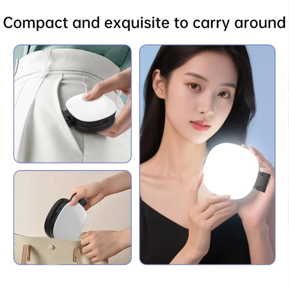 Magnetic Mobile Phone Selfie Mirror Multi-functional Adjustable Selfie Fill Light Foldable Dual-colour Mobile Phone Fill Light