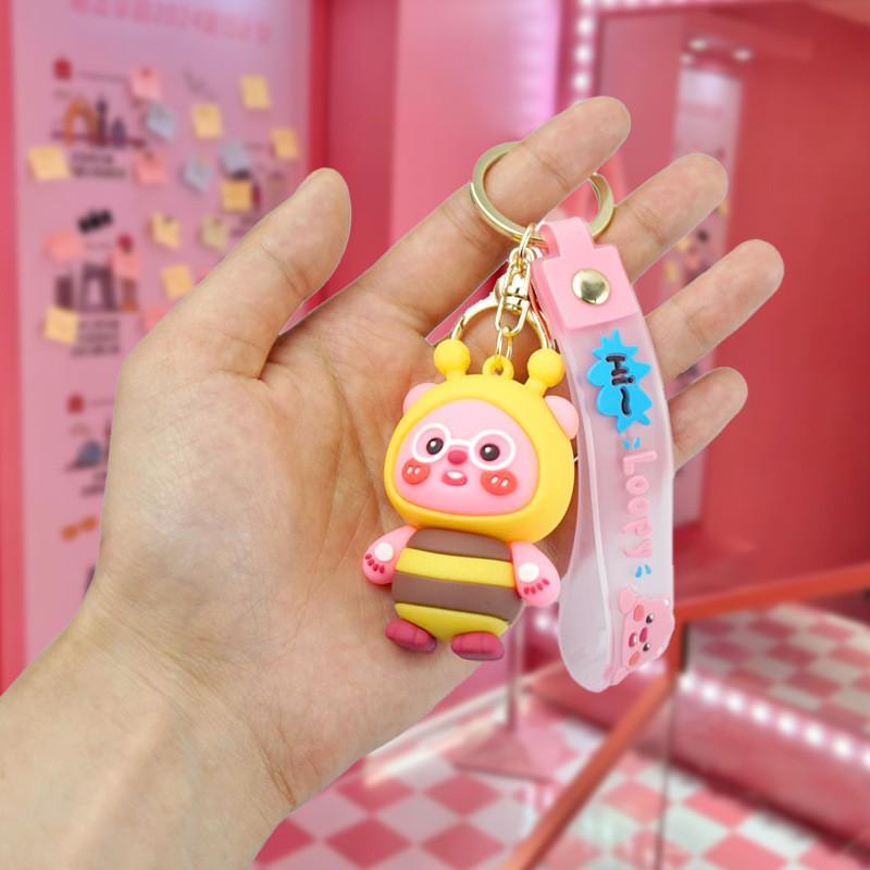

Beaver Panda Cute Keychain Soft Rubber Plush Bag Charm For Girls And Students Honey