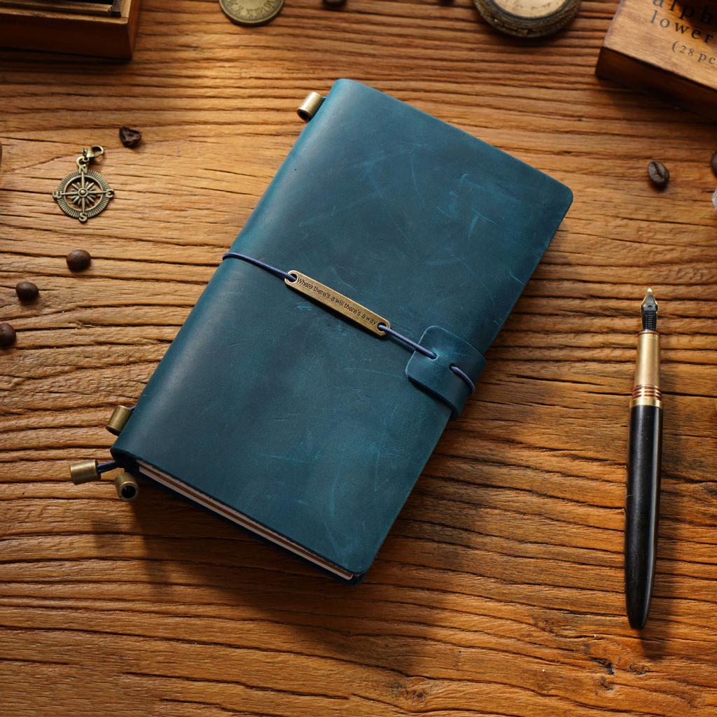 2026 First Layer Cowhide Notebook Genuine Leather Retro Travel Notebook Handmade Loose-leaf Notepad Diary Spot