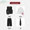 Boys' Chinese-Style Embroidered Velvet Vest and Suit for Autumn/Winter Photography and Performance