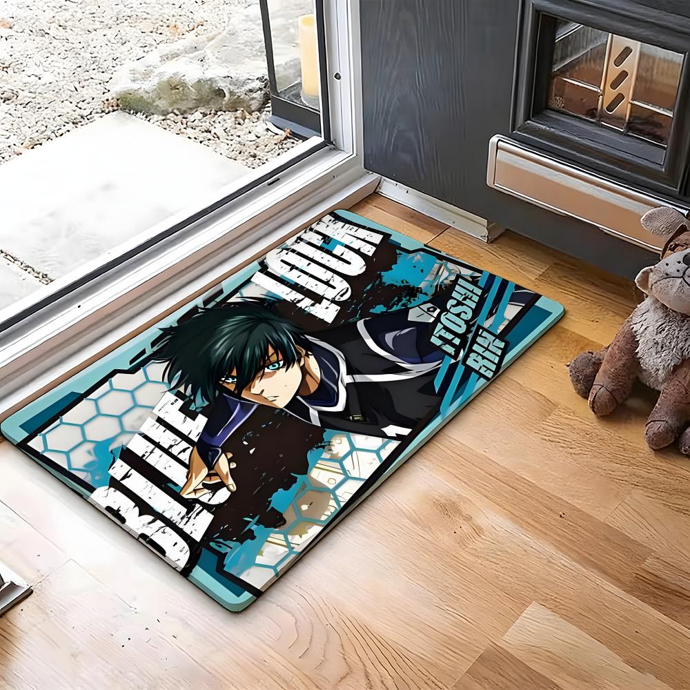 ANIME B-Blue Lock Floor Mat Absorbent Floor Mat Non-Slip Entrance Rug for Bathrooms Restrooms and Toilets
