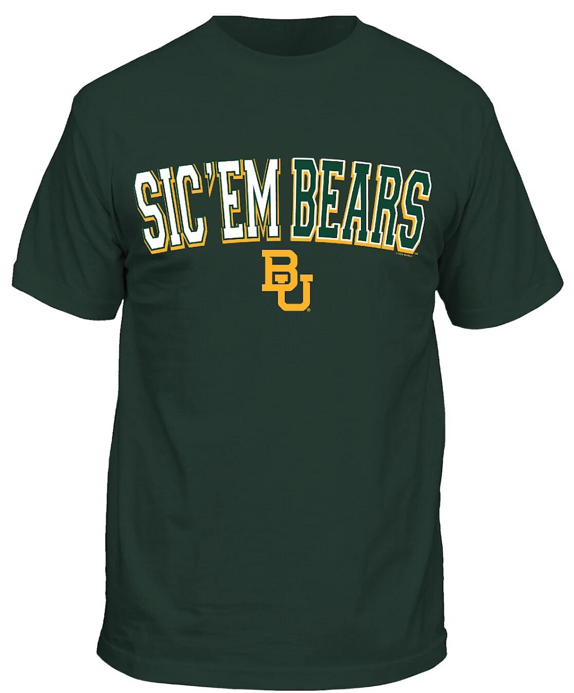 Зеленая футболка с коротким рукавом Baylor Bears с лозунгом Sic Em S