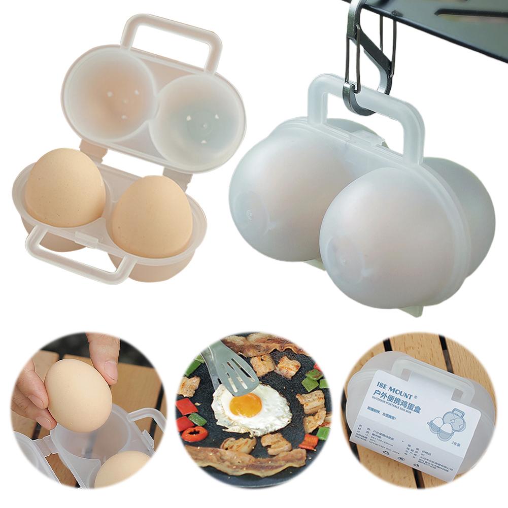 1/2Pcs 2 Grid Egg Box Portable Egg Holder Anti-fall Egg Container Anti Shake Egg Storage Box Multifunctional for Camping Picnic