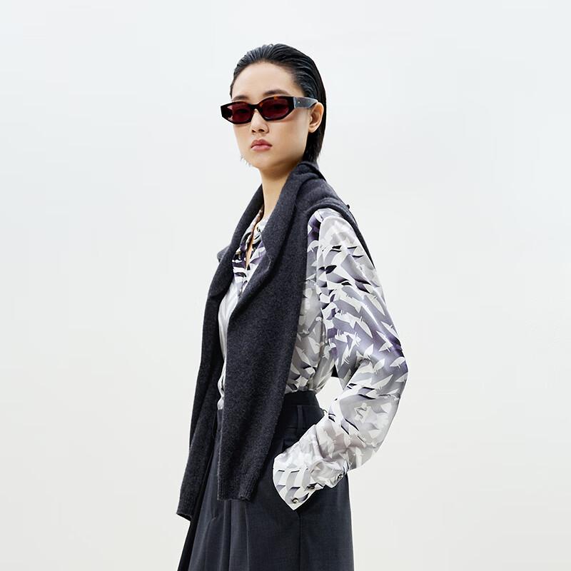 LESS 2025 Spring Silk Blend Long Sleeve Shirt