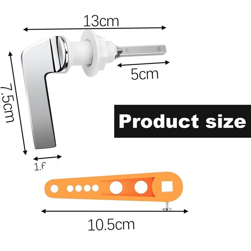Toilet Flush Handle Replacement Universal Fit Toilet Cistern Handle Chrome Metal