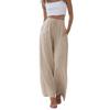 Summer Plain-color Loose High-waist Wide-leg Long Pants for Women