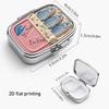 1Pc Retro Sardine‑Can Pattern Metal Pill Box, 2‑Compartment Portable Pocket Storage Case for Pills, Vitamins, Travel Gift