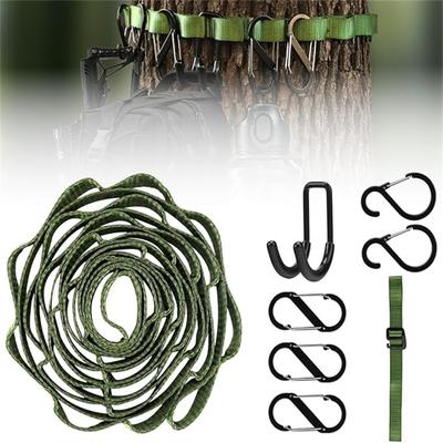 26-Hole Hanging Rope, Outdoor Clothes Drying Line for Camping & Travel, Multi-Functional - Fixed Rope, Storage Hanging Organizer