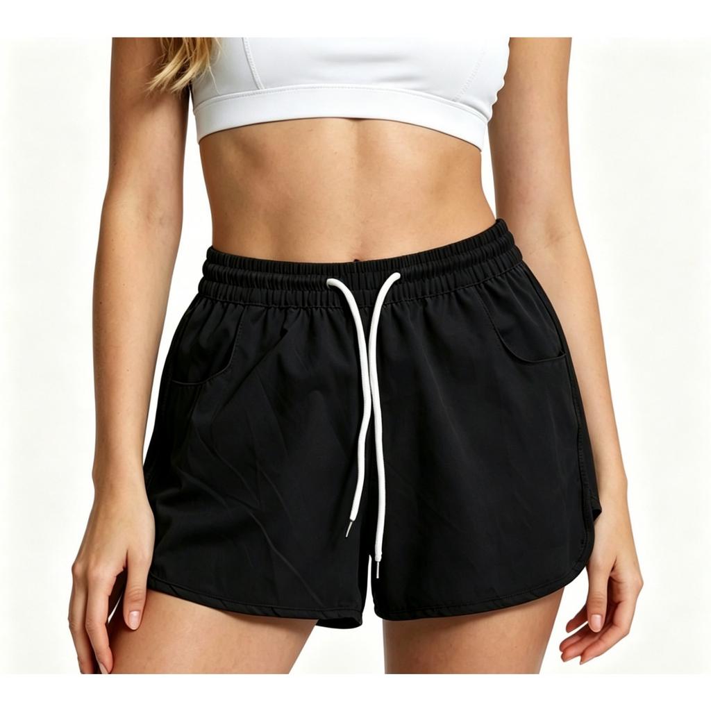 Women's Loose Fit Quick Dry Athletic Shorts with Pockets Summer Beach Running Gym Workout Sport Shorts Elastic Waistband Drawstring