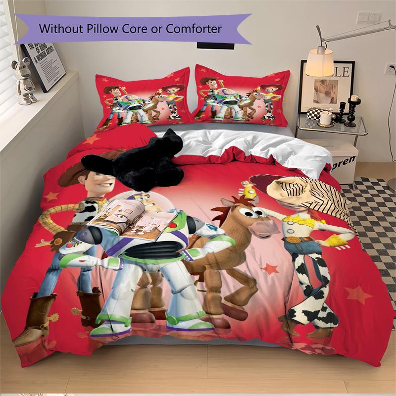 Toy Story Characters Print 3Pcs Bedding Setduvet Cover With 2 Bedropillowcase Home Birthday Gift