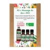 Kit massage dos - 3 huiles essentielles bio et 1 huile végétale bio