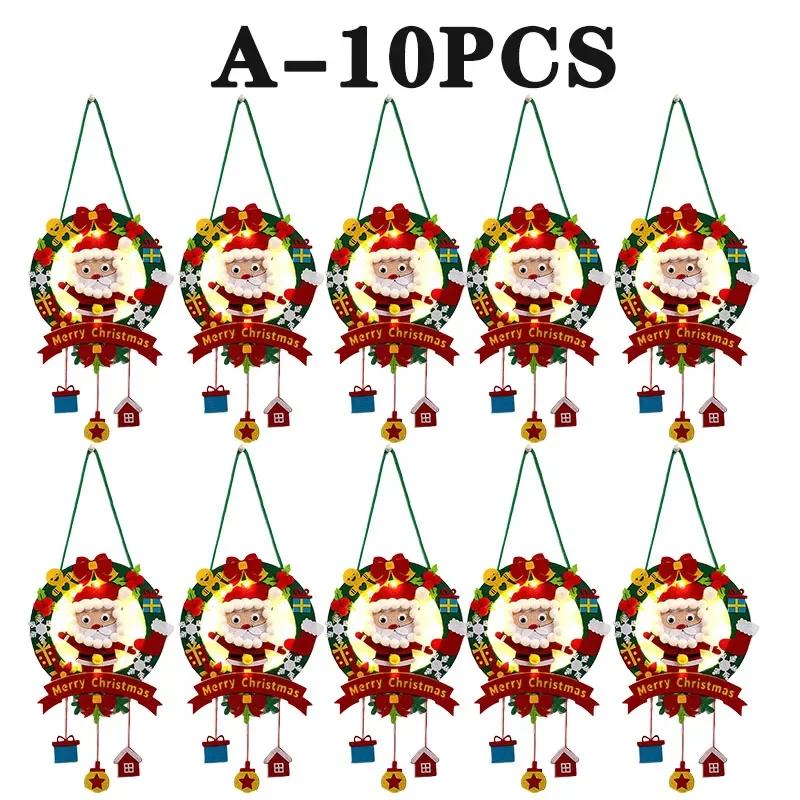 Christmas Felt Craft Kit with Garland Wreath and Wind Chime Display for Window Hanging DIY Holiday Decor Project