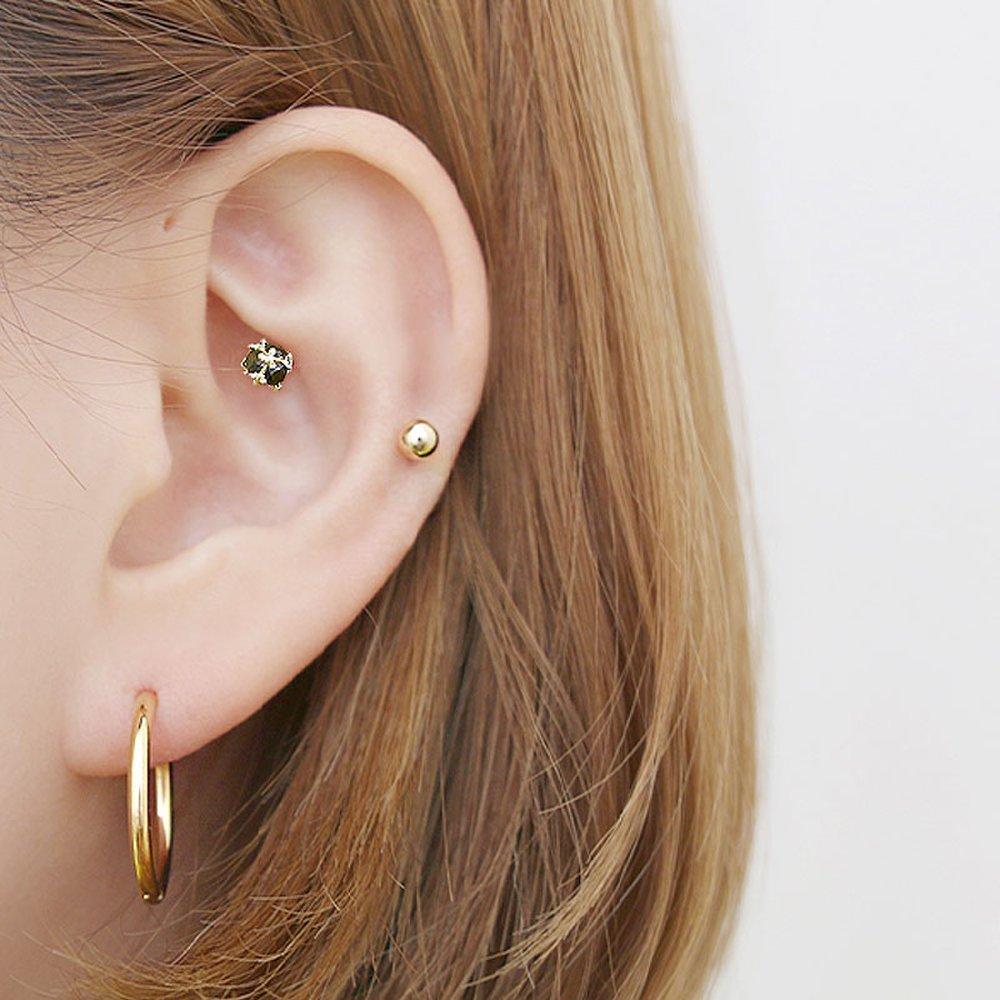 Color Cubic Piercing + Ring Piercing [Sold as a Pair]
