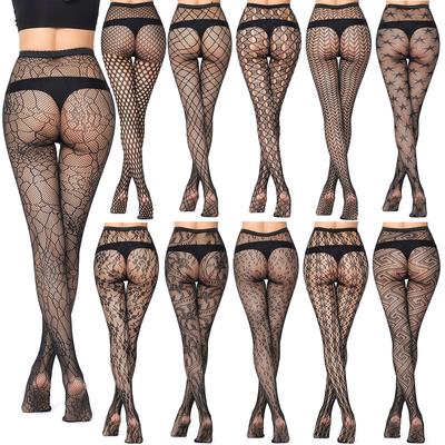 High Elastic Jacquard Fishnet Stockings Sexy Stockings Spider Web Pants Small G White Moon Butterfly Pantyhose
