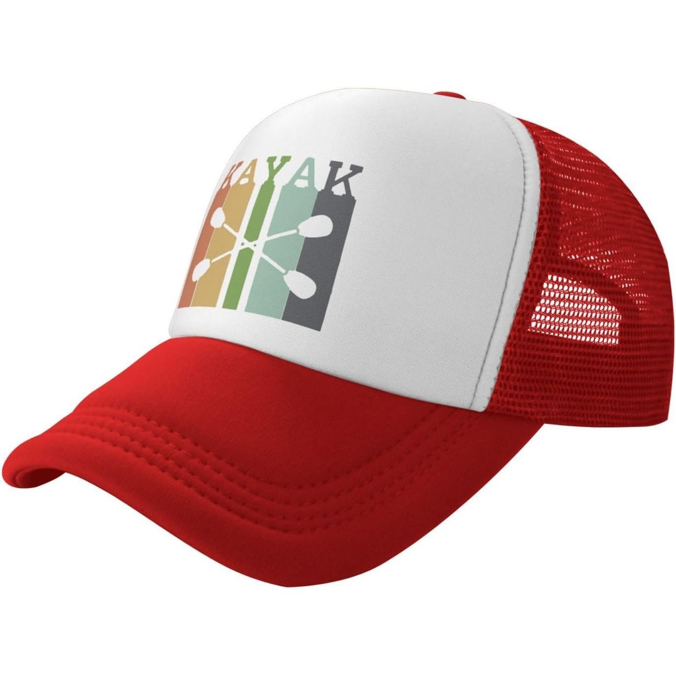 Retro Kayak Paddles Graphic Trucker Hat Vintage Adjustable Mesh Snapback Cap XS（old）
