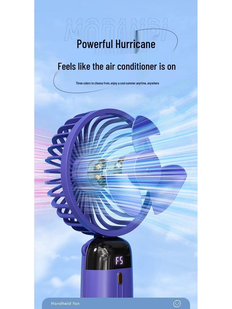 Tragbarer USB Wiederaufladbarer Mini-Tischventilator - Leise, Persönlich, Handgehaltene Kühlung für Studenten