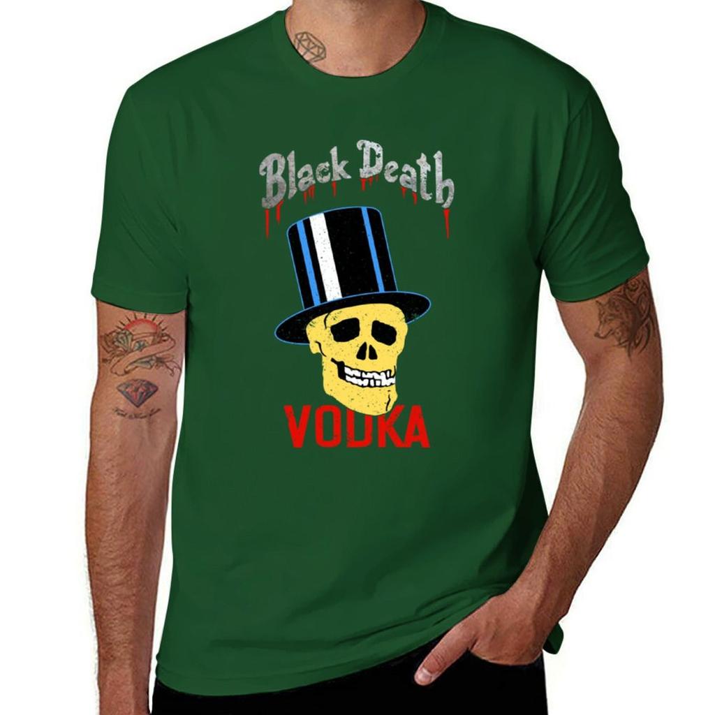 Black Death Vodka T-Shirt anime blanks T-shirts for men cotton