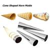 BOMSTOM 10-Piece Cone Shape Cake Roll Molds, Stainless Steel Cylinder Roll Formers, Silver Baking Tools