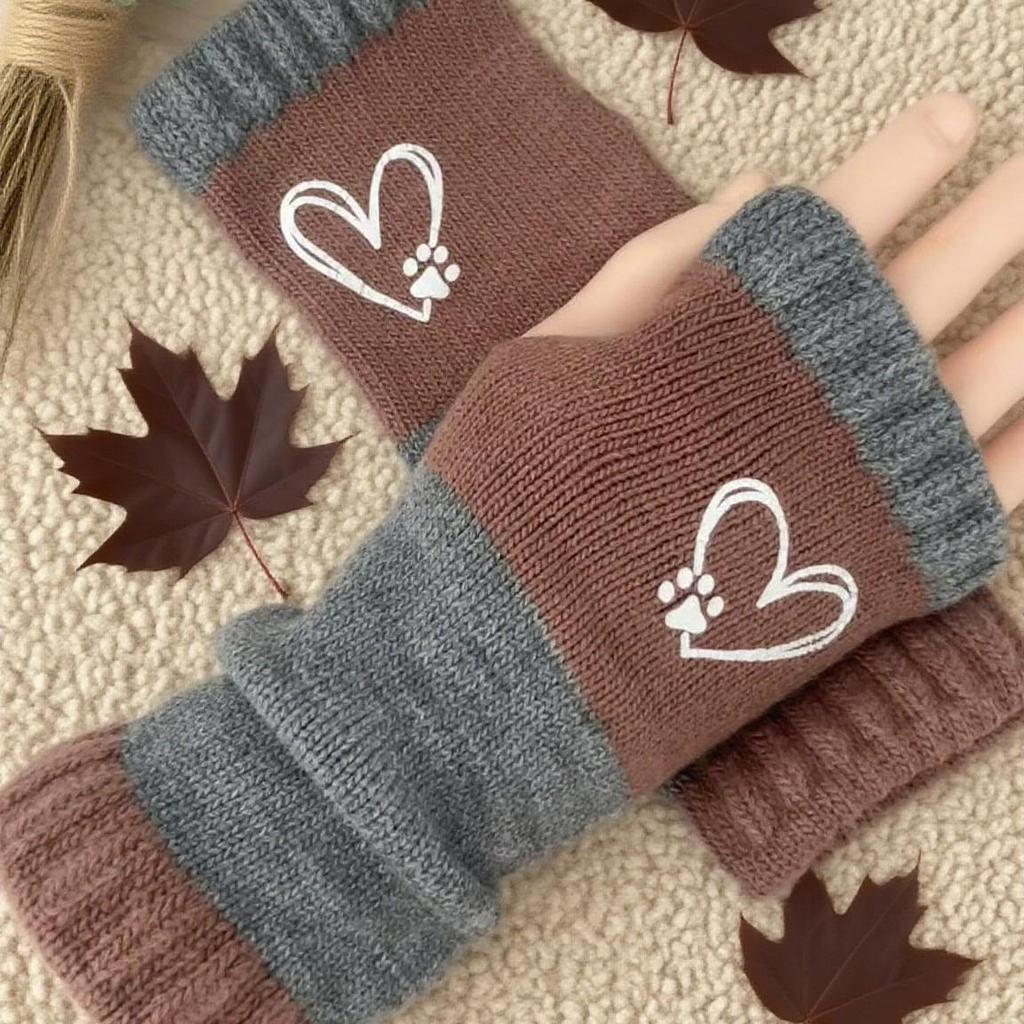 Yanxuan Ladies' Autumn-Winter Knit Gloves with Embroidery