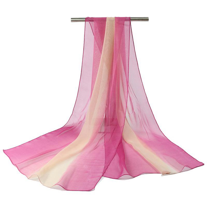 Silk Gradient Scarf for Elegant Women: Perfect for Stage, Catwalk, Dance, and Model Training.