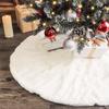 1pc 78/90/122cm White Xmas Tree Skirt Christmas Plush Faux Tree Carpet Decoration New Year Cover Mad Ornament Navidad Decor