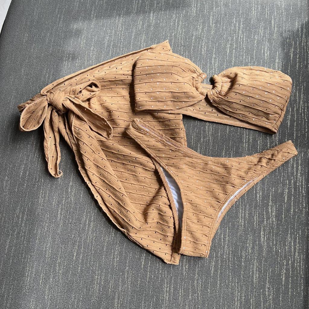 2026 Tube Top Skirt Three-piece Swimsuit Bikini Swimsuit