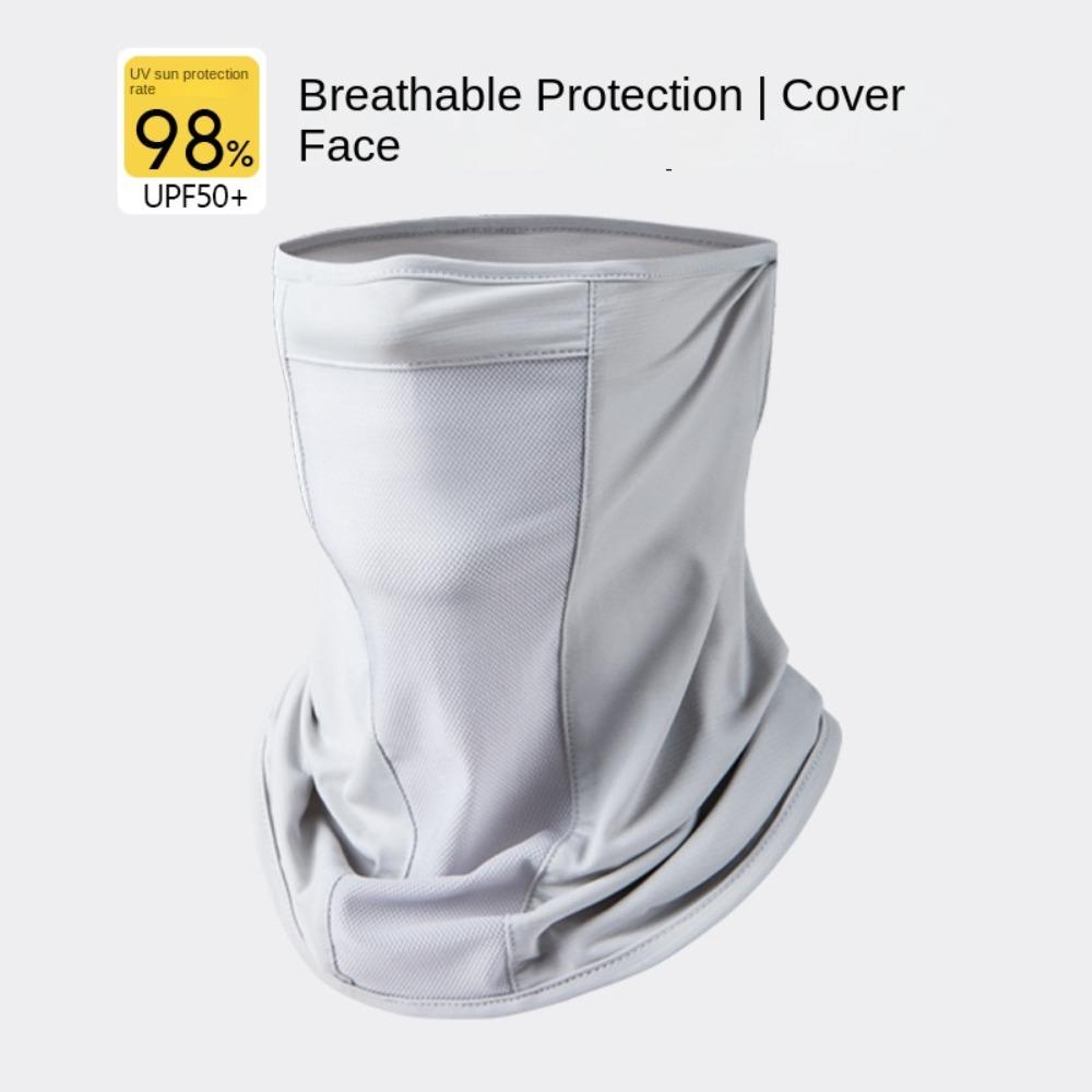Breathable Ice Silk Mask Absorb Sweat Motorcycle Scarf Solid Color Sunscreen Face Cover  Golf