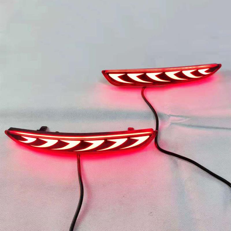 1 Pair Rear Reflector Car LED Rear Bumper Brake Light Dynamic Turn Signal Light For Mazda 3 Mazda3 Axela