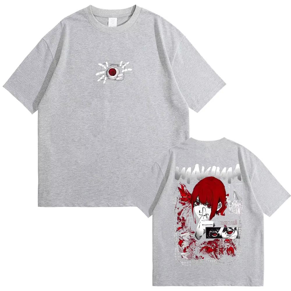 

Japanese Anime Chainsaw Unisex Makima Graphic Tshirt Unisex Women Unisexga Casual T Shirt Male Fashion Vintage pure Cotton Tshirts 4XL