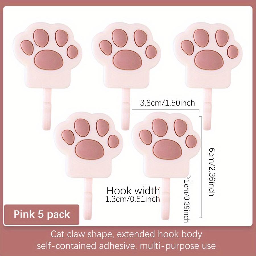 5PCS Cute Cat Claw Adhesive Hooks, Strong Self-adhesive, Wall-friendly No Damage, Great for Keys and Small Items In Bathroom, Dorm and Home.