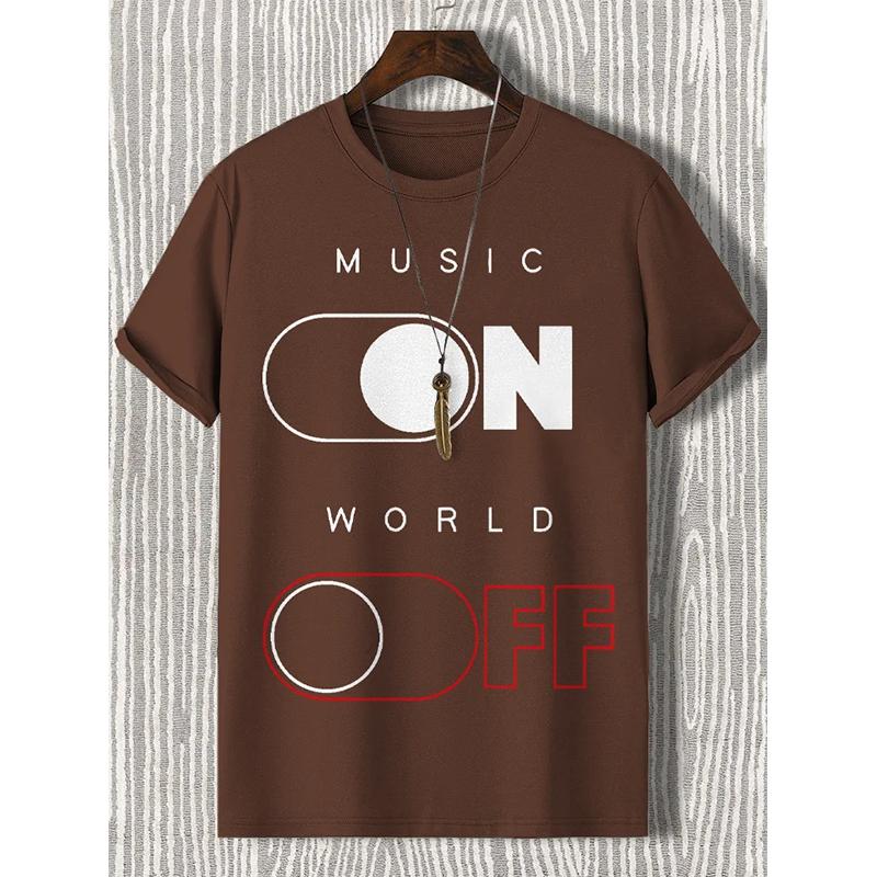 Men Women MUSIC WORLD Letter Printing T Shirt Graphic Harajuku 2025 Street Hip Hop Clothes Causal Female Y2K Tees Tops Clothing