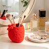 Realistic Fruit Shaped Pen Storage 3D Printed Strawberry Holder, Creative Desktop Organizer for Pencils and Makeup Unique Office Supplies Women