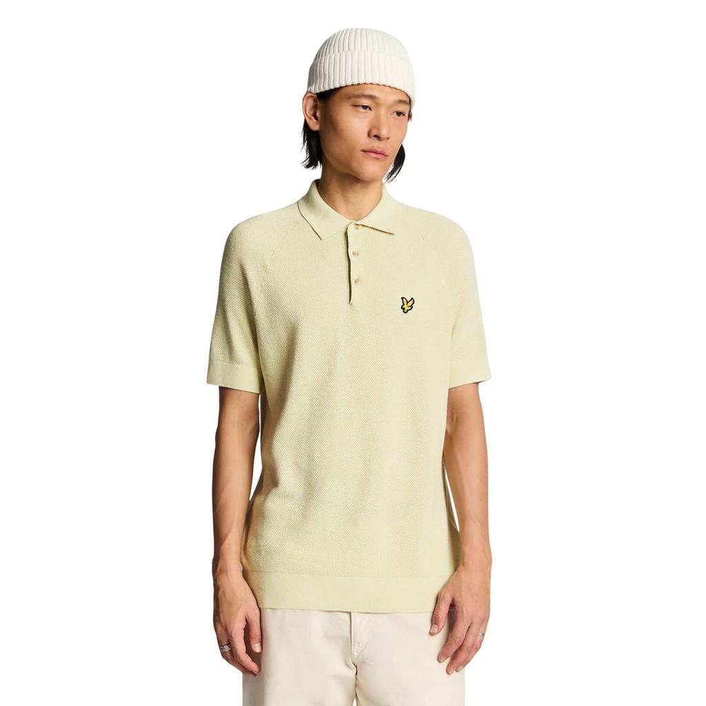 Lyle & Scott Mens Linen Blend Knitted Polo Shirt