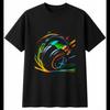 Neon Headphones Neon Glow Retro Mens T-Shirt Black 100% Cotton Classic Printed