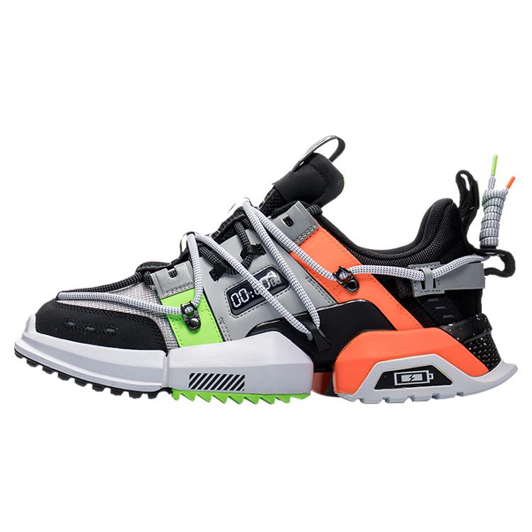 

New LiNing Pan Gu Casual Shoes Men Low Top Gray/Green/Black AGLP179-1 44