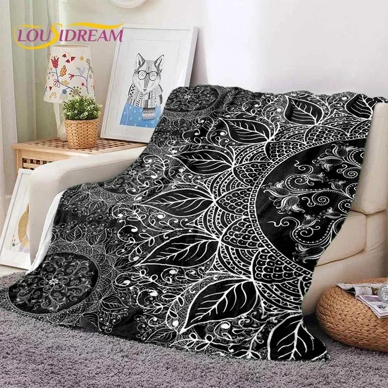 

3D Mandala Yoga Flower Bohemia Meditation Nature Soft Flannel Blankets,Throw Blanket Comfortable Blanket for Picnic Beds Bedroom 75x90cm